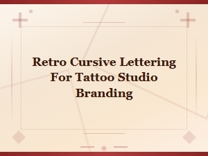 Retro Cursive Lettering Tattoo Studio Script Logo Design
